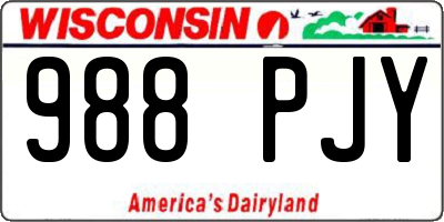 WI license plate 988PJY