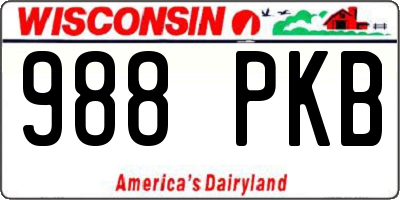 WI license plate 988PKB