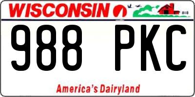 WI license plate 988PKC