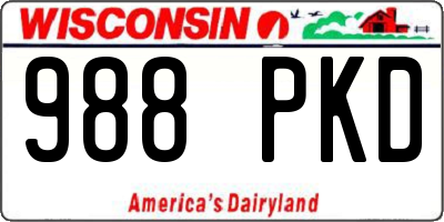 WI license plate 988PKD