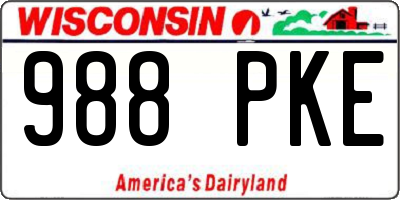 WI license plate 988PKE