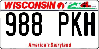WI license plate 988PKH