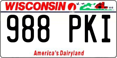 WI license plate 988PKI