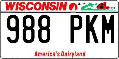 WI license plate 988PKM