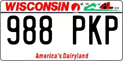 WI license plate 988PKP