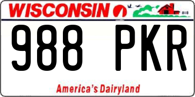WI license plate 988PKR