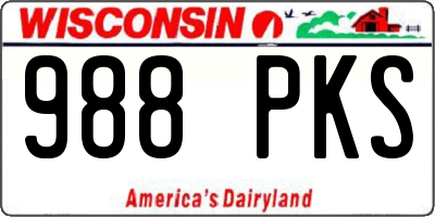 WI license plate 988PKS