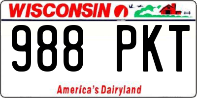WI license plate 988PKT