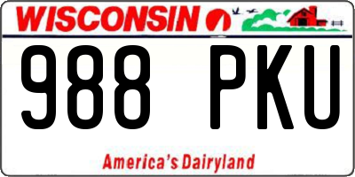 WI license plate 988PKU