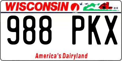 WI license plate 988PKX