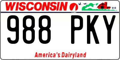 WI license plate 988PKY