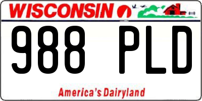 WI license plate 988PLD