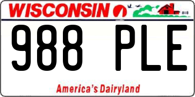 WI license plate 988PLE
