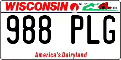 WI license plate 988PLG