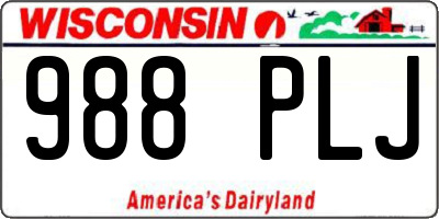 WI license plate 988PLJ