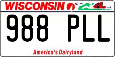 WI license plate 988PLL