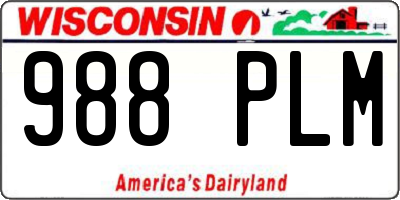 WI license plate 988PLM
