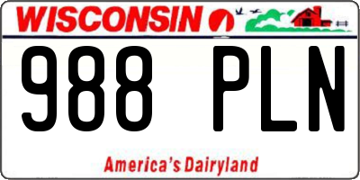 WI license plate 988PLN