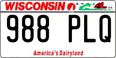 WI license plate 988PLQ