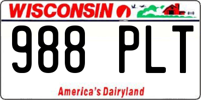 WI license plate 988PLT