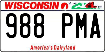 WI license plate 988PMA