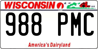 WI license plate 988PMC