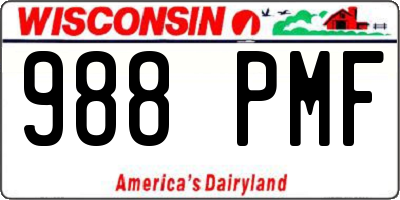 WI license plate 988PMF
