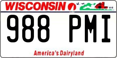 WI license plate 988PMI