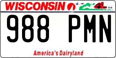 WI license plate 988PMN