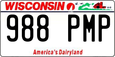WI license plate 988PMP