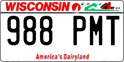 WI license plate 988PMT