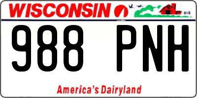WI license plate 988PNH