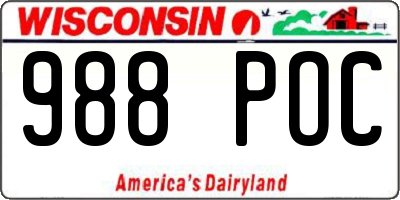 WI license plate 988POC