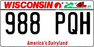 WI license plate 988PQH