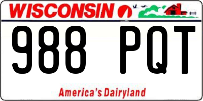 WI license plate 988PQT