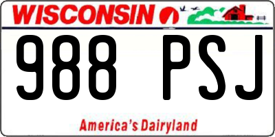 WI license plate 988PSJ