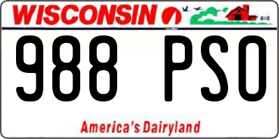 WI license plate 988PSO