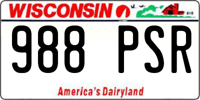 WI license plate 988PSR