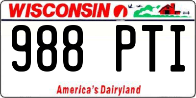 WI license plate 988PTI