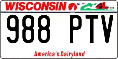 WI license plate 988PTV