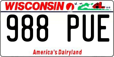 WI license plate 988PUE
