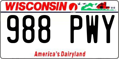 WI license plate 988PWY