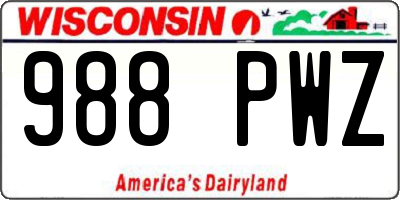WI license plate 988PWZ