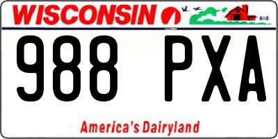 WI license plate 988PXA