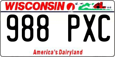 WI license plate 988PXC