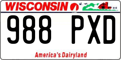 WI license plate 988PXD