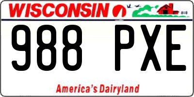 WI license plate 988PXE