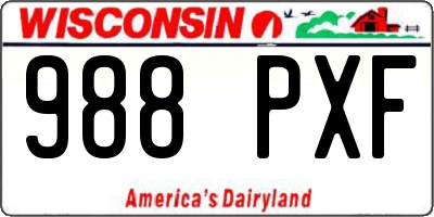 WI license plate 988PXF