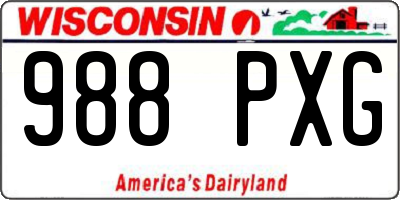 WI license plate 988PXG