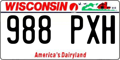 WI license plate 988PXH